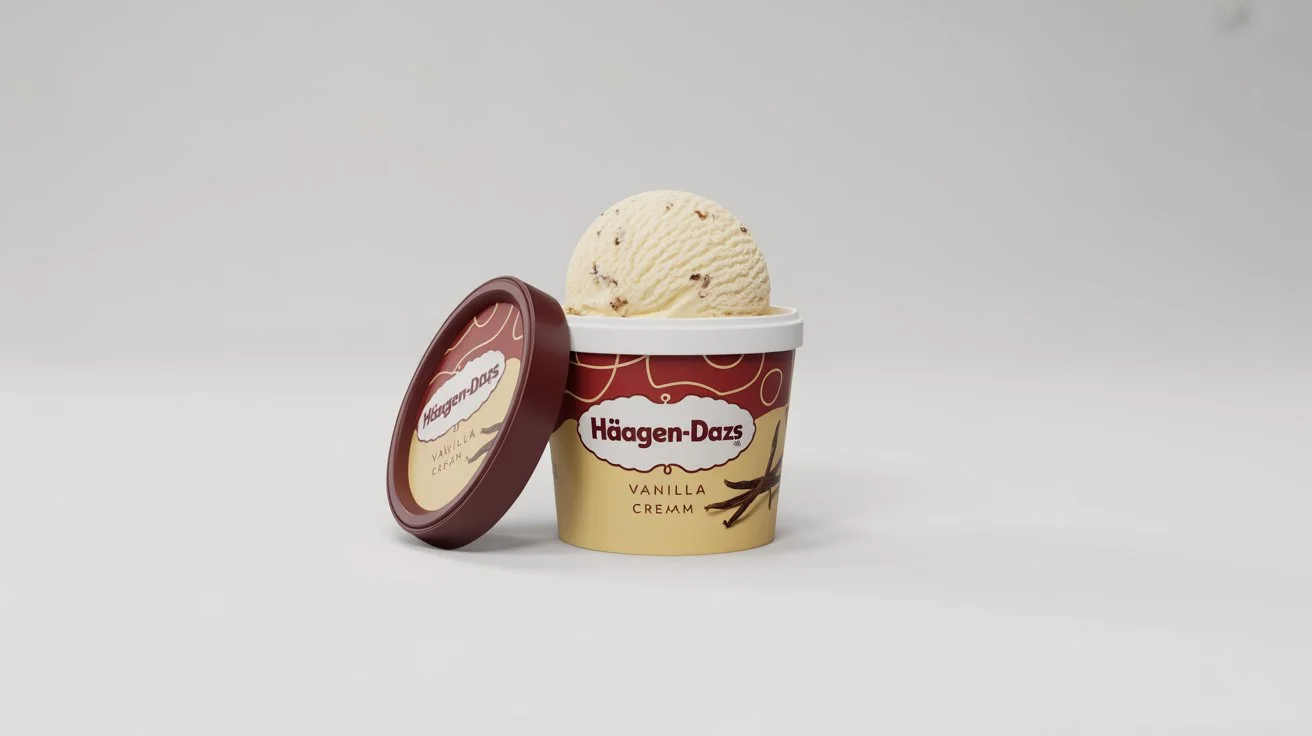 Rich and smooth Häagen-Dazs vanilla ice cream made with real vanilla beans